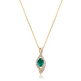 Ivy 10K Yellow Gold Oval-Cut Emerald Pendant