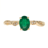 Aliya 14K Yellow Gold Oval-Cut Natural Zambian Emerald Ring