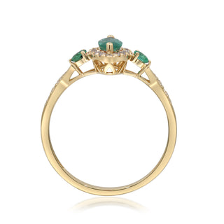 Audrey 14K Yellow Gold Marquise-Cut Zambian Emerald Ring