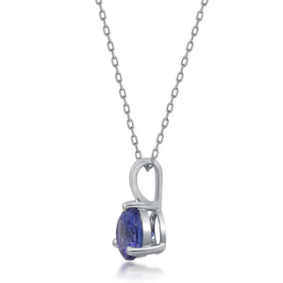 Aria 10K White Gold Round-Cut Tanzanian Tanzanite Pendant