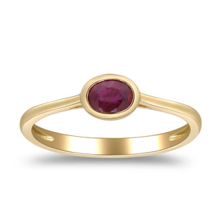 Chana 10K Yellow Gold Oval-Cut Mozambique Ruby Ring