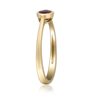 Chana 10K Yellow Gold Oval-Cut Mozambique Ruby Ring