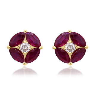 Aliyah 10K Yellow Gold Marquise-Cut Mozambique Ruby Earrings