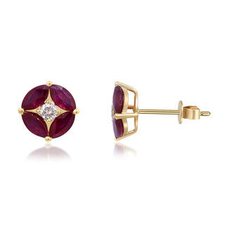 Aliyah 10K Yellow Gold Marquise-Cut Mozambique Ruby Earrings