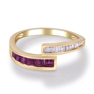 Winnie 14K Yellow Gold Square-Cut Mozambique Ruby Ring