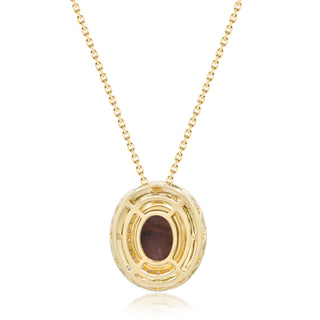 Stellar Halo Australian Doublet Opal & Diamond Pendant