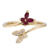 Aisha 14K Yellow Gold Marquise-Cut Mozambique Ruby Ring