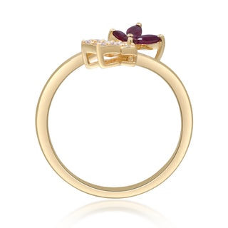 Aisha 14K Yellow Gold Marquise-Cut Mozambique Ruby Ring