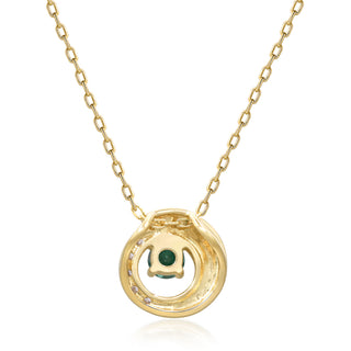 Verdant Orbit Round Emerald & Diamond Pendant