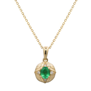 Emerson 14K Yellow Gold Oval-Cut Emerald Pendant