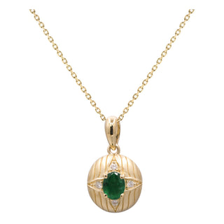 Oaklynn 14K Yellow Gold Oval-Cut Emerald Pendant