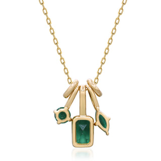 Amelie 14K Yellow Gold Emerald-Cut Zambian Emerald Pendant
