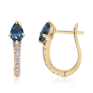 Amelie 10K Yellow Gold Pear-Cut Brazilian London Blue Topaz Earrings