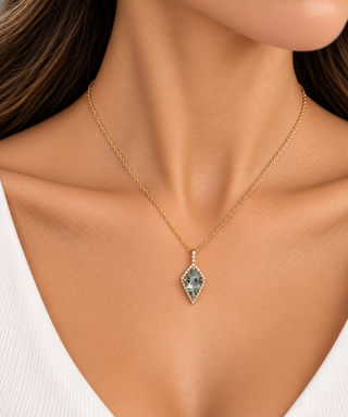 Valerie 10K Yellow Gold Pear-Cut Green Amethyst Pendant