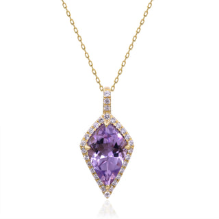 Valerie 10K Yellow Gold Pear-Cut Pink Amethyst Pendant