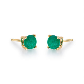 Haven 10K Yellow Gold Round-Cut Emerald Earring