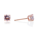 Naomi 10K Rose Gold Round-Cut Madagascar Morganite Earrings