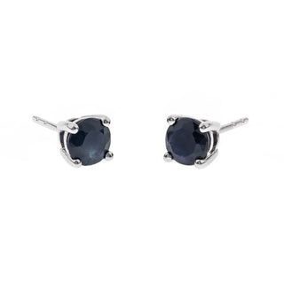 Hana 14K  White Gold Round-Cut Ceylon Blue Sapphire Earring