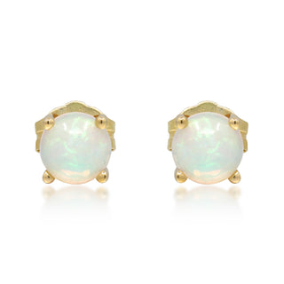 Emily 10K Yellow Gold Round-Cut African Opal Earrings