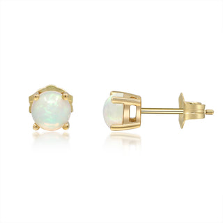 Emily 10K Yellow Gold Round-Cut African Opal Earrings