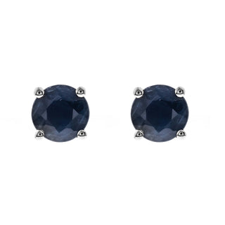 Hana 14K  White Gold Round-Cut Ceylon Blue Sapphire Earring