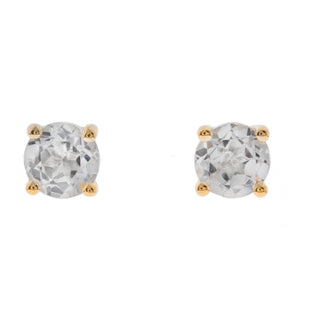 Celeste 10K Yellow Gold Round-Cut White Topaz Earring