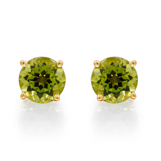 Halle 14K Yellow Gold Round-Cut Manchurian Peridot Earring