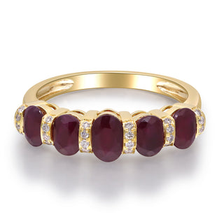 Gia 14K Yellow Gold Oval-Cut Mozambique Ruby Ring