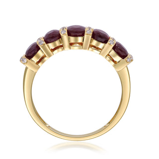 Gia 14K Yellow Gold Oval-Cut Mozambique Ruby Ring