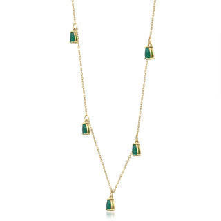 Zoe 14K Yellow Gold Pear-Cut Emerald Necklace