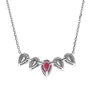 Zoe 14K White Gold Pear-Cut Mozambique Ruby Necklace