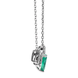 Zoe 14K White Gold Pear-Cut Emerald Necklace