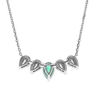 Zoe 14K White Gold Pear-Cut Emerald Necklace