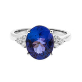 Abby 14K White Gold Oval-Cut Tanzanian Tanzanite Ring