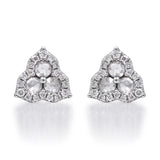 Diana 14K White Gold Round-Cut White Diamond Earrings