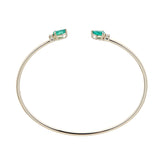 Lora 10K Yellow Gold Pear-Cut Zambian Emerald Bangle