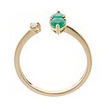Enchanting Beauty: Zola 14K Yellow Gold Ring with Pear-Cut Natural Zambian Emerald