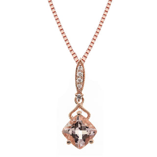 Juniper 10K Rose Gold Cushion-Cut Morganite Pendant
