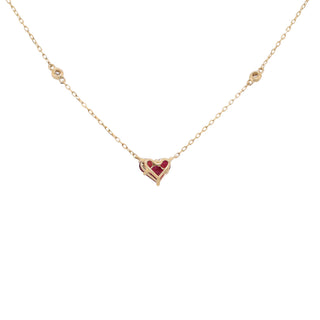 Bailey 14K Yellow Gold Heart-Cut Mozambique Ruby Necklace