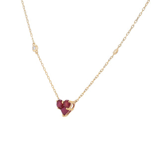 Bailey 14K Yellow Gold Heart-Cut Mozambique Ruby Necklace