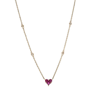 Bailey 14K Yellow Gold Heart-Cut Mozambique Ruby Necklace