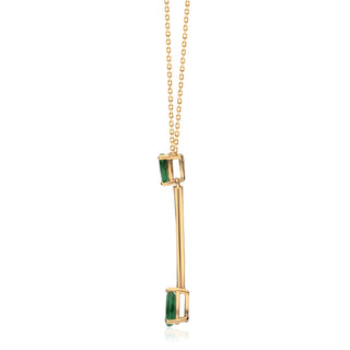 Ana 10K Yellow Gold Pear-Cut Zambian Emerald Necklace