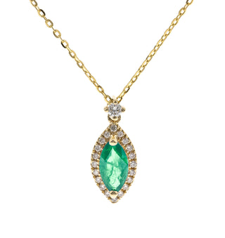 Daphne 10K Yellow Gold Marquise-Cut Emerald Pendant