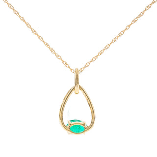 Genesis 10K Yellow Gold Oval-Cut Emerald Pendant