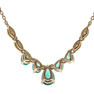 Zoe 14K Yellow Gold Pear-Cut Emerald Necklace