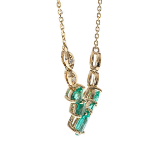 Zoe 14K Yellow Gold Pear-Cut Emerald Necklace