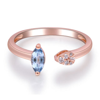 Alina 14K Rose Gold Marquise-Cut Brazilian Aquamarine Ring