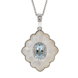 Alejandra 14K White Gold Oval-Cut Brazilian Aquamarine Pendant