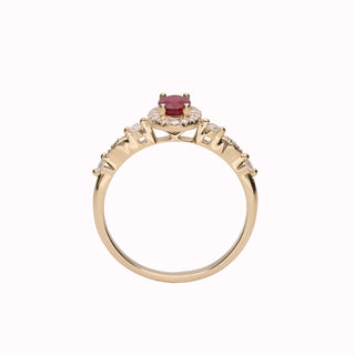 Chana 10K Yellow Gold Oval-Cut Mozambique Ruby Ring