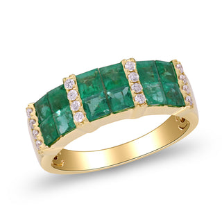 Micah 14K Yellow Gold Square-Cut Emerald Ring